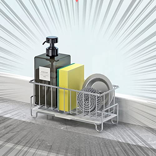 Kitchen Countertop Sponge Holder, SUS 304 Stainless Steel Dish SoapOrganizer, Basket for Cleaning and Scrub Tool, Kitchen Sink Brush Caddy Holder