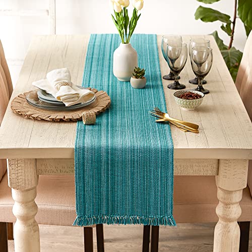 DII Variegated Tabletop Collection, Table Runner, 13x72, Teal - color: Teal, size: Table Runner, 13x72"