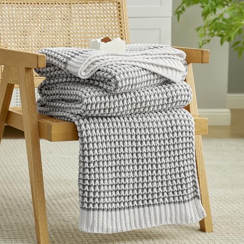 Knit Throw Blanket, Soft Chenille Cozy Breathable Pineapple Chunky Decorative Blanket for Couch, Bed & Sofa, French-Inspired Lightweight Warm Gift for Women, Gray, 50"x60" - color: Pineapple Cray&ivory, size: Pineapple Knit 50"x60"