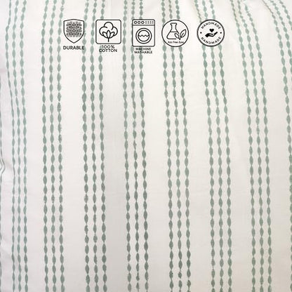 JBH Hand Block Print Reversible Throw Pillow Covers 18x18 Inch Set of 2 – Handmade Cotton Throw Pillow Cases (Sage Green, 18x18 Inch) - color: Sage Green