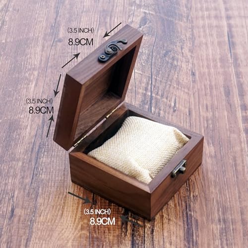 Walnut Wood Box for Crafts, Jewelry Box and watch box Wooden Keepsake Box Gift (Walnut) - color: Walnut