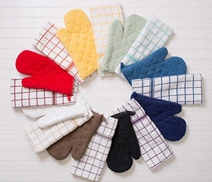 DII Basic Terry Collection 100% Cotton Quilted, Oven Mitt, Mint, 2 Piece - color: Mint, size: Oven Mitt