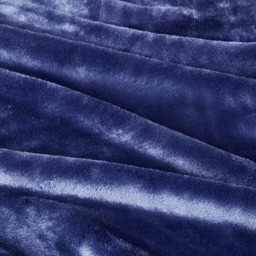 Amazon Basics Throw Blanket, Ultra-Soft Flannel Fleece, Cozy for Couch Sofa Bedroom, Fade-Resistant, 50 x 60 Inches, Navy - color: Navy, size: 50 x 60 inches
