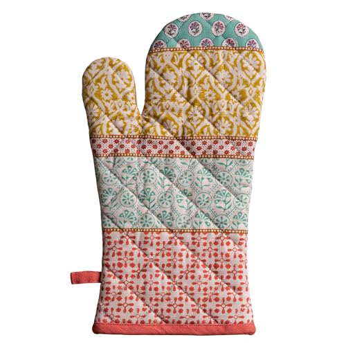 Maison d'Hermine Oven Gloves 100% Cotton Oven Mitt (7" x 13", Pack of 1) | With Loop Heat Resistant BBQ Cooking Gloves Baking Grilling Kitchen Handling Hot Pans Spring Summer - Provence - color: 002 - Provence, size: 7.5" x 13" (Oven Mitt)