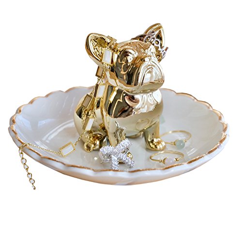PUDDING CABIN Bulldog Ring Holder Dish, Gifts for Mom Valentines, Birthday Gift for Women Friend Girls Aunt Mothers Day Bridesmaid Wedding Engagement Xmas Gifts, Dog Mom Gifts for Women - style: Bulldog