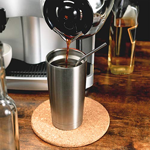 COMOOO 20oz Tumbler with Straw Stainless Steel Insulated Coffee Tumbler Cups Double Wall Vacuum Travel Coffee Mug with Splash Proof Sliding Lid for Hot Cold Drinks (Mix Color,4 Pack) - color: Mix Color