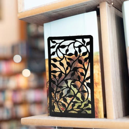 Tree Design Modern Bookends for Shelves, Metal Bookend Decorative Bookends Tree Bookends Supports, Unique Black Book Stoppers Black Non-Skid Book Stopper for Home Office School