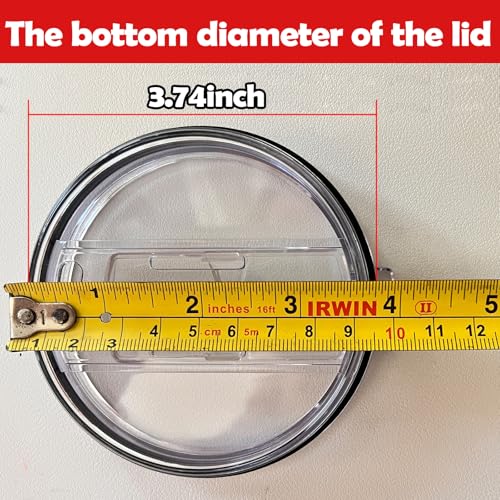 2 Replacement Lids for Stainless Steel Tumbler Travel Cup - Fits OF Inner diameter 3.7 to 3.74 INCH Yeti Rambler and others (Transparent) (30 OZ) - color: 30OZ Slide (2 Transparent)