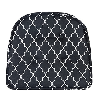 Klear Vu Omega Non-Slip Chair Cushions, Assembled in USA, U-Shaped Skid-Proof Seat Pads for Dining Room, Kitchen, Office, 15"x16" 6 Pack Geo Black 6 Count - color: Geo Black, size: 6 Pack