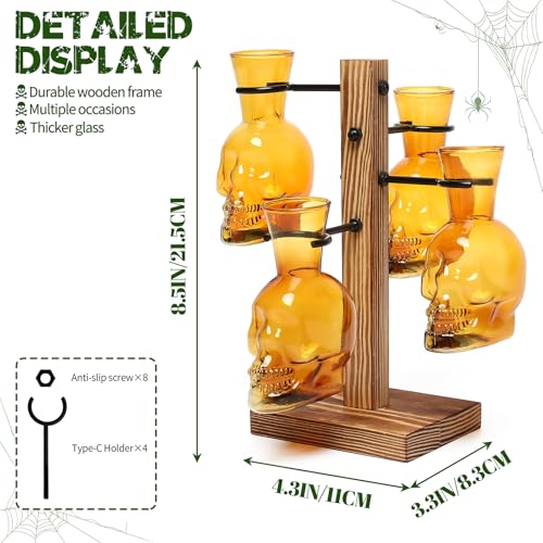 Plants Propagation Stations Skull Glass Propagation Birthday Gift for Women | Garden Plant Lovers - 4 Skull - color: Amber