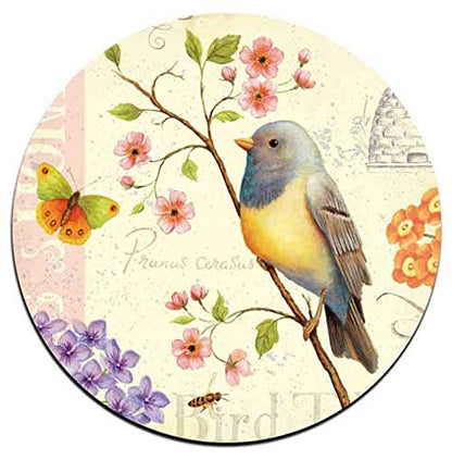 Bird and Butterfly Round Coaster Set - Made of Recycled Rubber - Set of 4 - color: Bird and Butterfly