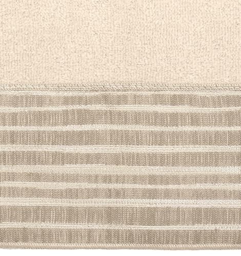 Avanti Linens - 3pc Towel Set, Soft & Absorbent Cotton Towels (Weston Collection, Beige) - color: Beige, size: 3 Pack Towels