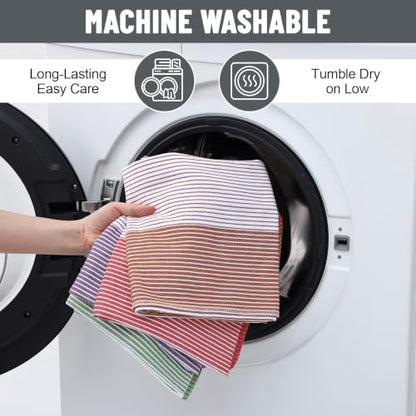 Homaxy Premium 100% Cotton Kitchen Towels 18"x28", 4 Pack, Red | Large Kitchen Hand Towels, Soft and Absorbent Tea Towel, Dish Towels with Hanging Loops - color: Red, size: 18 x 28 - 4 Pack