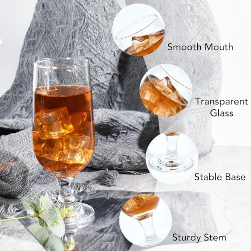 CHLJAR 14oz Water Goblets Set of 6, Clear Goblet Glasses Set for Home Bar, Wedding, Party, Elegant Design for Iced Tea, Sangria, Juice, Dishwasher Safe, Perfect for Daily Use Special Occasions - size: 14oz