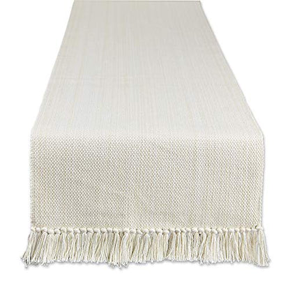 DII Variegated Tabletop Collection, Table Runner3x72, Off-White - color: Off-white, size: Table Runner, 13x72"