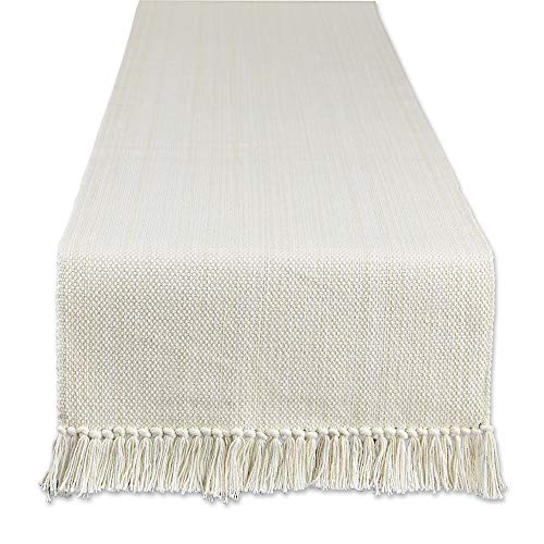 DII Variegated Tabletop Collection, Table Runner3x72, Off-White - color: Off-white, size: Table Runner, 13x72"
