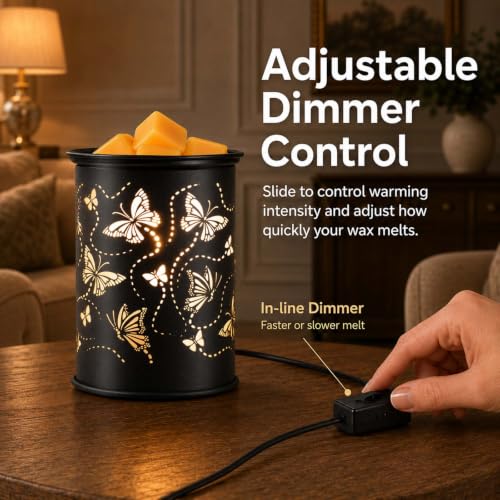 Metal Wax Melt Warmer Electric Candle Fragrance Burner | Oil Burner 2 in 1，Gifts for Women，Mother's Day，for Home Office Bedroom，Butterfly Decorations - style: butterfly