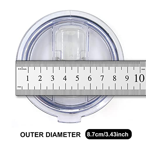 2 Replacement Lids for 20oz Stainless Steel Tumbler Travel Cup - Fits OF 3.2 INCH Yeti Rambler RTIC and others- Sliding(Transparent) - color: Transparent
