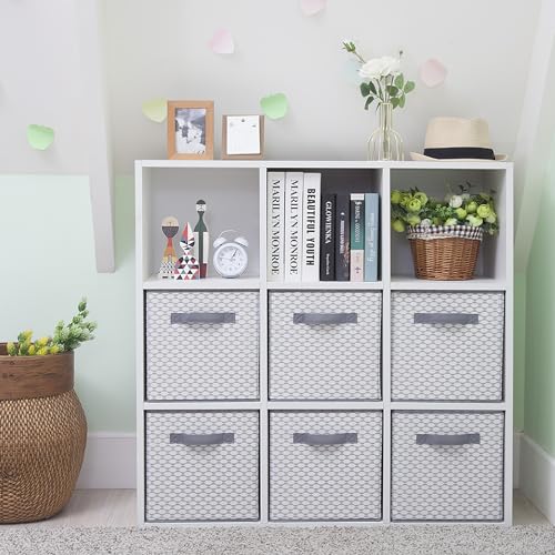Storage Cubes, 11 Inch Cube Storage Bins, Set of 6, Fabric Foldable Storage Bins With Handles, Closet Storage Organizer Bins, Cubby Clothing Storage Baskets for Shelves, Lattice - color: Lattice, size: 6 Pack