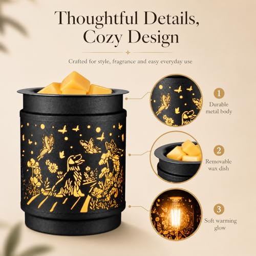 Wax Melt Warmer Metal Wax Warmer for Scented Wax (Dogs) | Electric Fragrance Candle Oil Burner 2 in 1,as Gifts for Moms Grandma Women Girls - style: Dogs