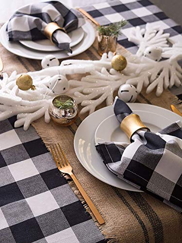DII Buffalo Check Collection, Classic Farmhouse Cloth Napkin Set, 20x20, Black & White, 6 Piece - color: Black & White, size: 20" x 20" (Set of 6)