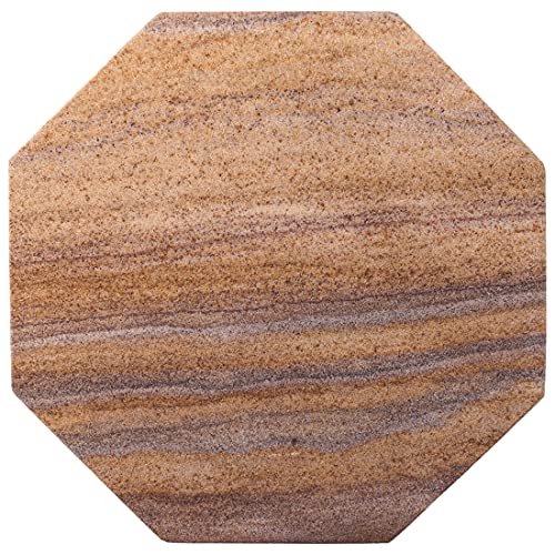 Sandstone Water Absorbent Hand Crafted Octagon Coasters for Drinks- Set of 4-4 inches Wide Thirsty Stone bar/Drink Coasters Made from Real Solid Stone (Without Holder, Set of 4) - style: Design 3