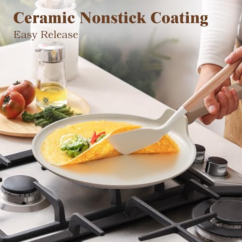 SENSARTE Ceramic Pots and Pans Set Nonstick, 20Pcs Cookware Set, Taupe | Non Stick Ceramic Coating, Non-toxic Healthy Kitchen Cooking Set, Induction Compatible, Dishwasher Safe, PFAS/PTFE/PFOA Free - color: Misty Taupe
