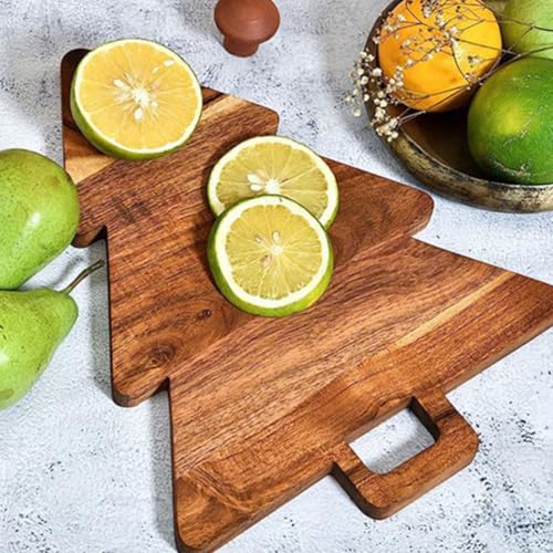 Alipis Christmas Tree Cutting Board Wooden Kitchen Decor for Food Prep Serving Versatile Christmas Tree Shaped Board for Bread Cake Appetizers for Home Holiday Gatherings