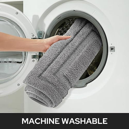 HOMEIDEAS Bathroom Rugs Sets 2 Piece, Super Soft and Absorbent Non Slip Microfiber Machine Washable Bath Mat Set (20" x 32" + 16" x 24", Grey) - color: Loop- Grey, size: 1'4" x 2'8" (16"x24"+20"x32")