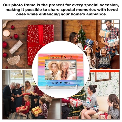 YSTEP Best Friend Forever Frame, Gifts for Long Distance Friends - Wood 4x6 Picture Frame for Desk Display - style: Style 6