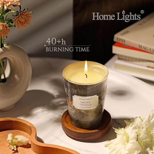 HomeLights Large jar Candle | 1-Wick Long-Lasting Scented Candles, 6.7oz Natural Soy Wax Candle for Home Scented, Industrial Chic Gifts for Women & Men, Smoke Vanilla - color: Smoke Vanilla