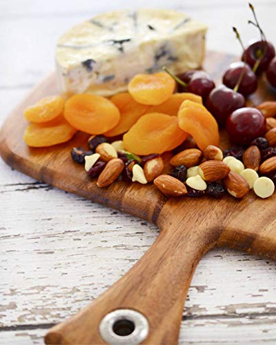 Ironwood Gourmet Small Rectangular Provencale Paddle Board, Acacia Wood | Small Rectangular Serving Board With Handle | Perfect For Serving Charcuterie & Snacks | Beautiful Acacia Wood Paddle Board - size: 12"L x 11"W