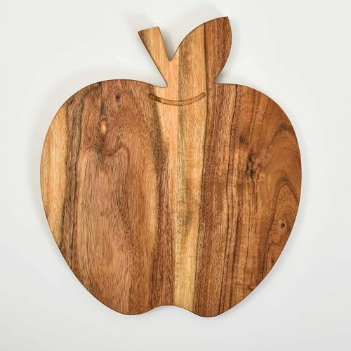 Sophia Art 100% Acacia Wooden Chopping Board, Butcher Block for Vegetables, Cafe and Restaurant, Serving Board,Charcuterie Board Cutting Board, Brown (Apple Board, 11"L x 9"W) - color: Apple Board, 11"L x 9"W