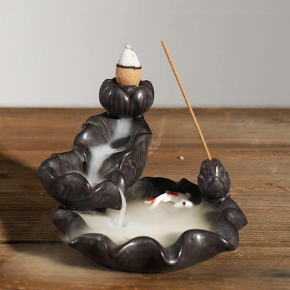 Ceramics Lotus Flower Incense Burner, Aromatherapy, Home Decor