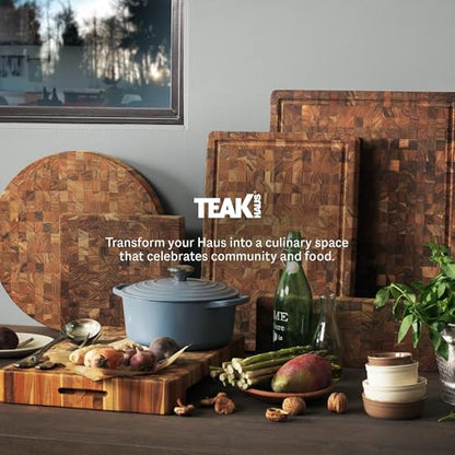 Teakhaus Butcher Block Cutting Board - Large Wooden Cutting Board - Holiday Gift Ideas for Men and Women - Gift-Ready End Grain Wood, Knife Friendly - FSC Certified - color: Without Juice Groove, size: Large (20 inch x 15 inch x 1.5 inch)