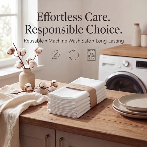 Urban Villa Cloth Napkins Cotton 20x20 (Set of 12) White - color: 001 White, size: 20" x 20" (Set of 12)