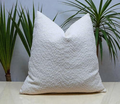 Boucle Decorative Pillow Cover – Soft Textured Throw Pillow Case for Sofa, Couch, Living Room & Bedroom - size: 14 x 28 inches