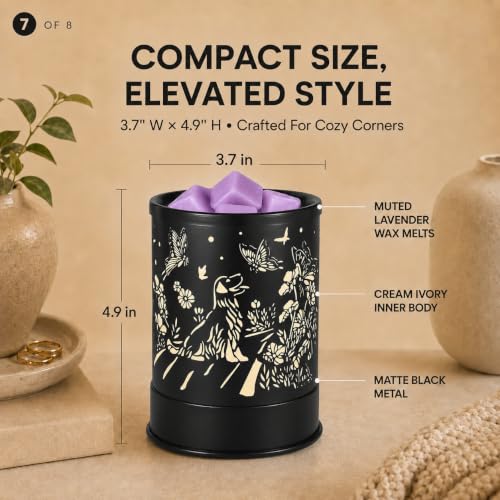 nawaza Wax Melts Warmer Scented Metal 2-in-1 Electric LED Burner Dog | Wax cubes & candle melter, essential oil burner, home office bedroom decor, dog themed aroma gift - style: Dog