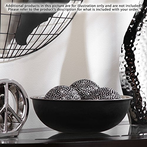 Hosley Metal Decorative Bowl Nickle & Black Finish, 10.25" Diameter – Perfect for Potpourri, LED Candles, Weddings, Centerpieces, Events & Home Décor - size: 10.25" Diameter x 1 count