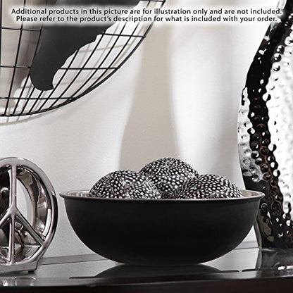 Hosley Metal Decorative Bowl Nickle & Black Finish, 10.25" Diameter – Perfect for Potpourri, LED Candles, Weddings, Centerpieces, Events & Home Décor - size: 10.25" Diameter x 1 count