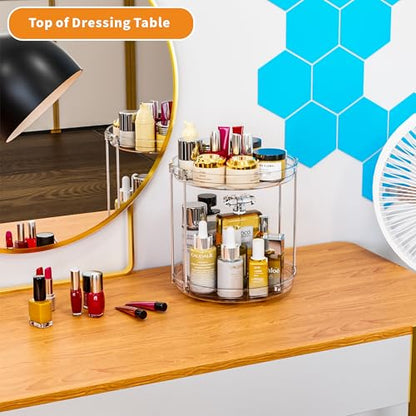 2 Tier Lazy Susan Turntable for Cabinet,Countertop,Pantry,9.5"W Spinning Seasoning Organizer,Double Rotating Kitchen Spice Rack Organizer and Condiments,Medicine,Vitamin Bottle Organizer Carousels,1Pc - size: 9.5"W-2Tier-1 Pack