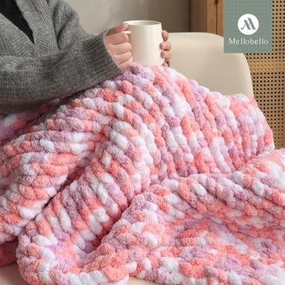 Jumbo Chunky Yarn for Hand Knitting - Super Thick Chenille Chunky Yarn for Crocheting - Extra Soft Bulky Fluffy Blanket Big Yarns 8 Jumbo Pack (27yds,8 oz Each Skein) - color: Pale Rose