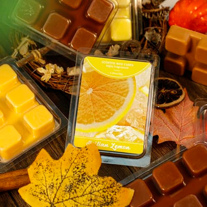 SCENTORINI Wax Melts, Sicilian Lemon Scent, Summer Scented Wax Cubes | Natural Soy Wax Melts for Candle Making, Wax Warmer, Home Fragrance Decoration, 4-Pack - size: Sicilian Lemon - 4 Pack