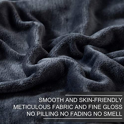 Richave Fleece Blanket Twin/Twin XL Lightweight Extra Long Throw for The Bed Warm Sofa Blanket 66" x 90"(Dark Grey Twin) - color: Dark Grey, size: Twin (90-Inch-by-66-Inch)