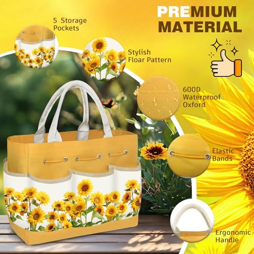 22Pcs Gardening Tools Set for Women Heavy Duty Garden Hand Tool Kit,Birthday Gifts for Mom Wife Grandma Beginner,Gardening Accessories with Sunflower Tote Bag/Shovel/RepottingMat/Plant Labels/Gloves - color: Yellow