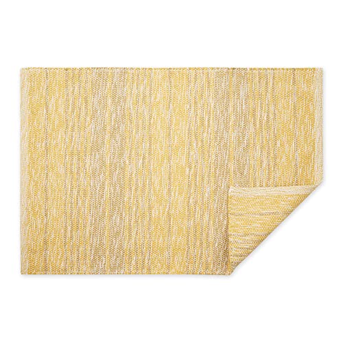 DII Woven Rag Rug Collection Recycled Yarn Variegated Rustic Stripe, 2x3', Honey Gold - color: Honey Gold