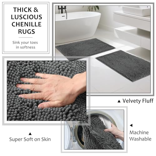 XLHOMO 8-Piece Grey Bathroom Sets with Shower Curtain and Rugs, Resin Bathroom Accessories Sets Complete with Soap Dispenser, Toothbrush Holder, Tumbler & Apothecary Jars Bathroom Essentials - color: Grey, size: Resin Bath Set Complete
