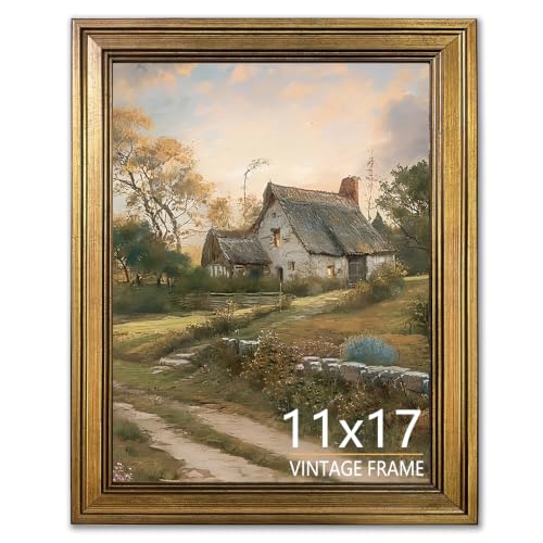 11x17 Picture Frame Vintage Gold for Tabletop & Wall Mount | Picture Frames for Living Room, Bedroom, Office Décor & Wedding Gift - color: Gold, size: 11X17 - 1 Pack