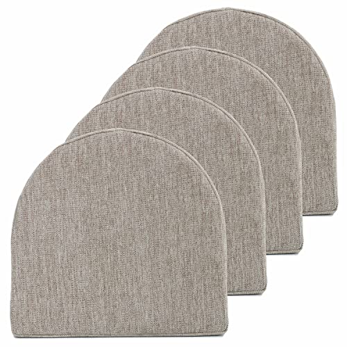 Chair Cushions 100% High Density Memory Foam Pads U Shaped 17" x 16"Non Slip Skid Rubber Back Seat Cover, 4 Pack, Taupe - color: Taupe, size: 4 Count (Pack of 1)