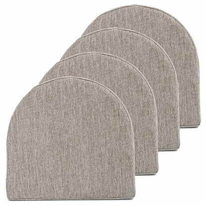 Chair Cushions 100% High Density Memory Foam Pads U Shaped 17" x 16"Non Slip Skid Rubber Back Seat Cover, 4 Pack, Taupe - color: Taupe, size: 4 Count (Pack of 1)